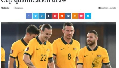 开云体育-澳洲媒体谈抽签只字未提中国：遗憾未与伊朗同组