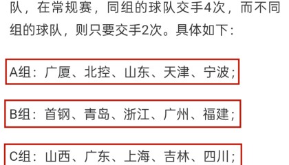 广东陷死亡小组！CBA分组爆料：山东苦遇广厦，北京男篮上上签！